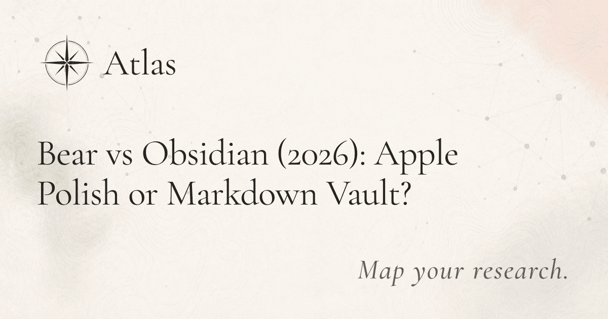 Bear vs Obsidian (2026): Apple Polish or Markdown Vault? preview image