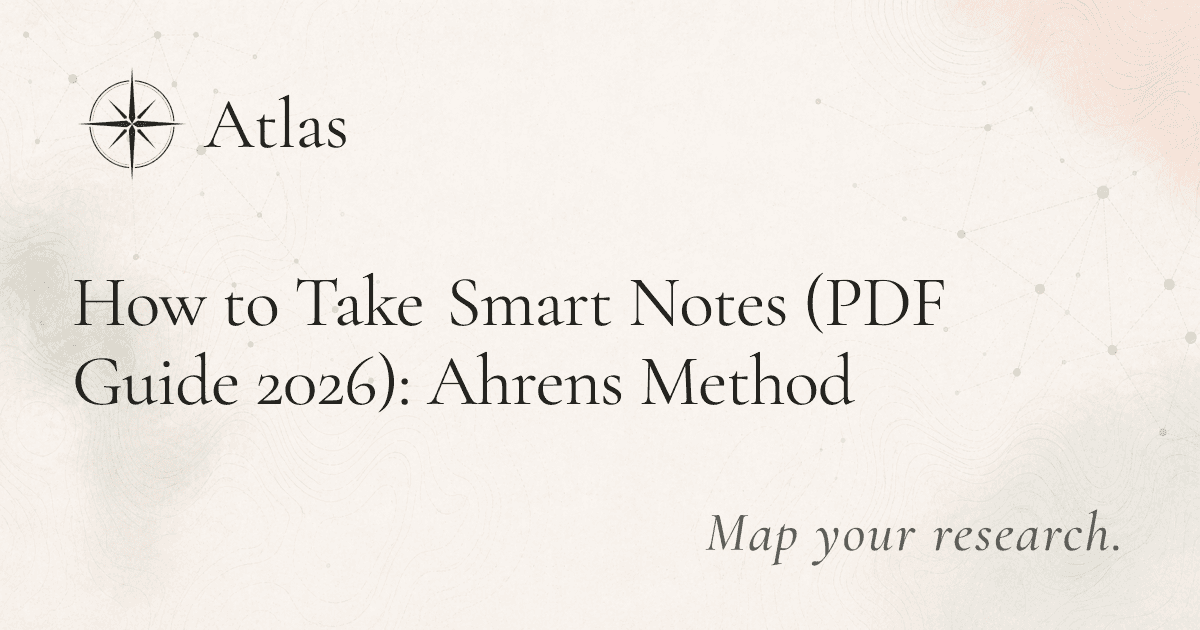 How to Take Smart Notes (PDF Guide 2026): Ahrens Method preview image