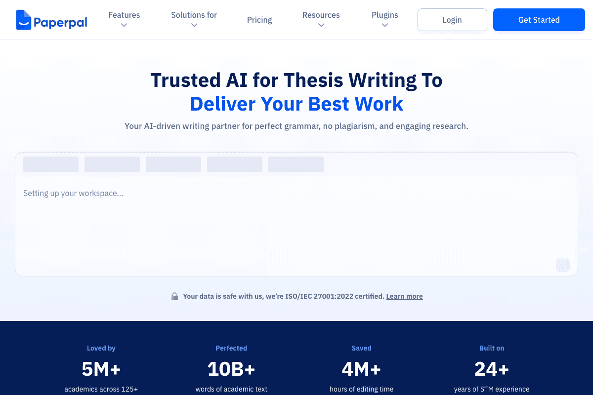Official Paperpal student page for AI thesis and dissertation writing