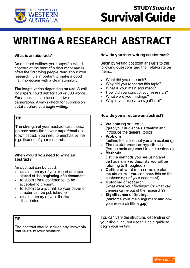 Abstract Writng Dissertation abstract from chapters to checked claims