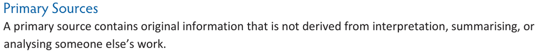 EIT Library study guide definition of a primary source