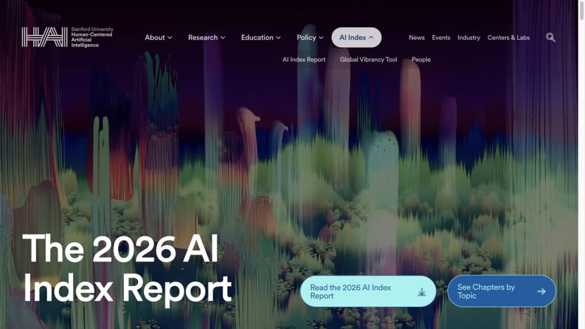 Official Stanford HAI page identifying the 2026 AI Index Report and its report link.