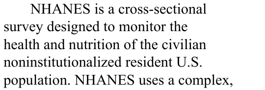Original NCHS excerpt identifying the civilian noninstitutionalized U.S. population covered by NHANES