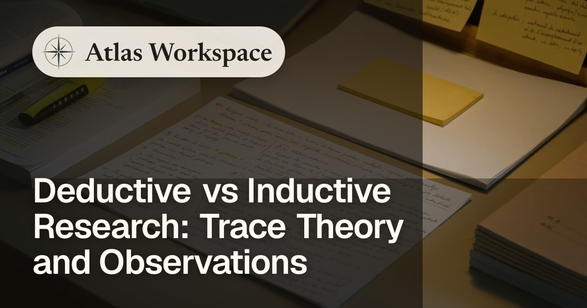 Deductive vs Inductive Research: Trace Theory and Observations