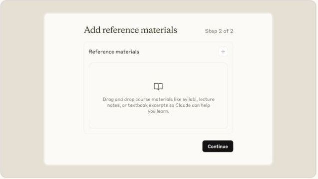 Anthropic’s Claude for Education walkthrough shows the Learning Mode course-material setup