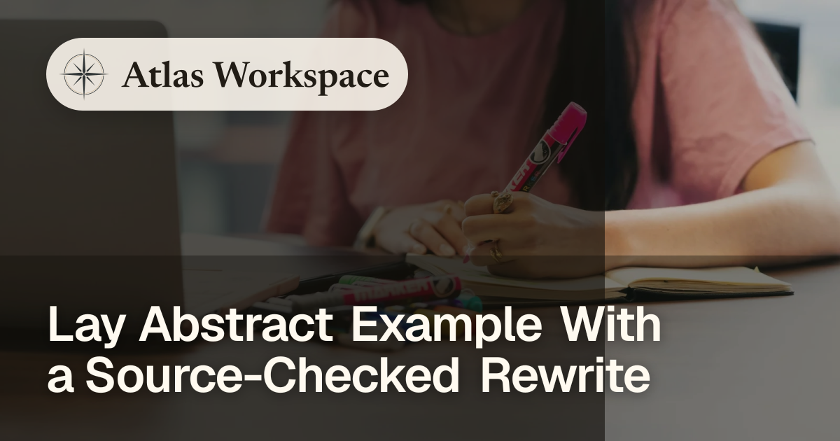 Lay Abstract Example With a Source-Checked Rewrite
