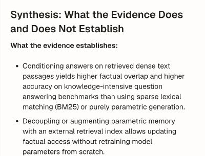 A cited synthesis brings findings from your papers into one explanation.